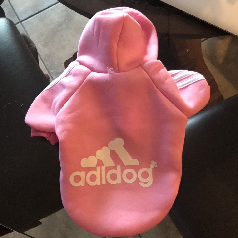 Pink adidog hoodie- size S